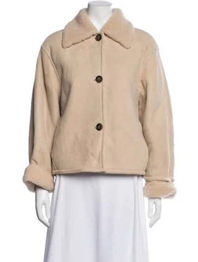 Pre-owned Loulou Studio Shearling Coat In Neutral