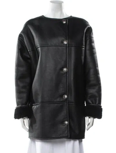 Pre-owned Loulou Studio Shearling Faux Fur Jacket In Black