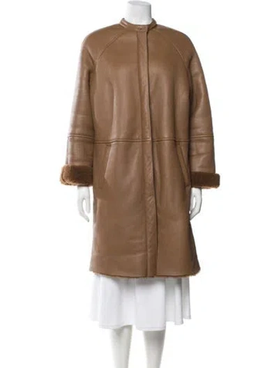 Pre-owned Loulou Studio Shearling Fur Coat In Brown