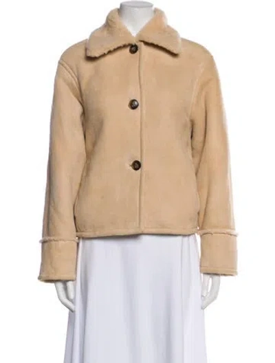 Pre-owned Loulou Studio Shearling Fur Coat In Neutral