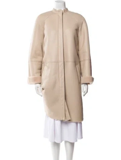 Pre-owned Loulou Studio Shearling Fur Coat In Neutral
