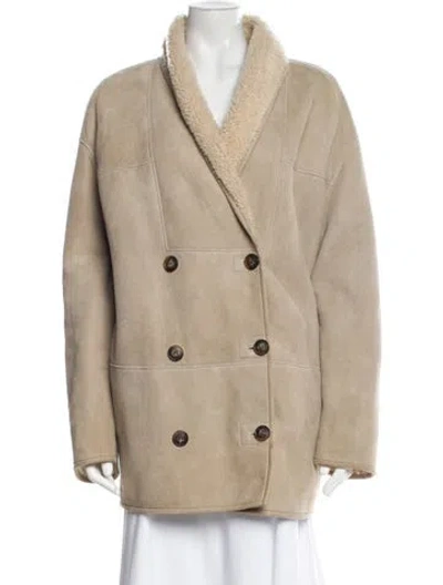 Pre-owned Loulou Studio Shearling Fur Coat In Neutral