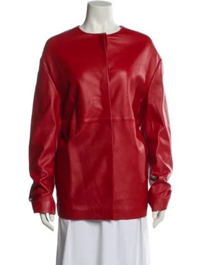 Pre-owned Loulou Studio Shearling Fur Coat In Red