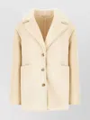 Loulou Studio Shearling Jacket Lapel Slit Pockets In Neutrals