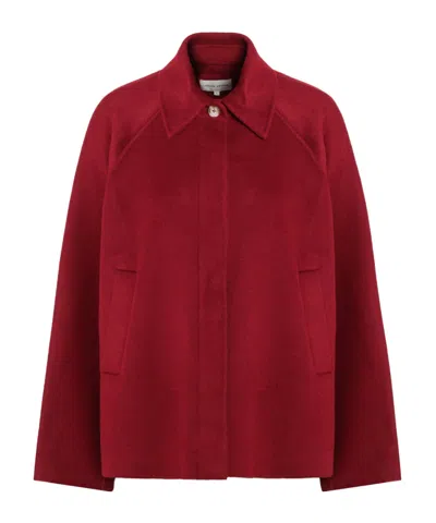 Loulou Studio Shirt Collar Casual Jacket In Red
