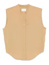 Loulou Studio Sleeveless Shirt In Sand Colour In Gold