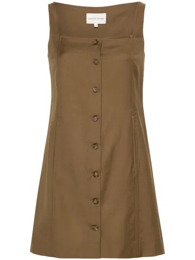 Loulou Studio Brown Idon Minidress
