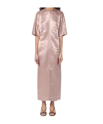 Loulou Studio Short Sleeve Dress In Nude