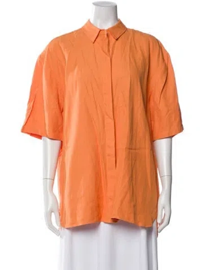 Pre-owned Loulou Studio Short Sleeve Top In Orange