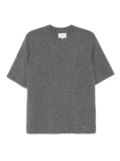 Loulou Studio Short-sleeved Sweater In Gray