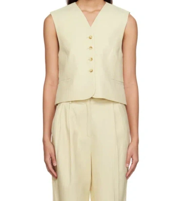 Loulou Studio Short-sleeved V-neck Vest In Neutral