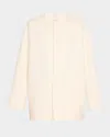 Loulou Studio Short Wool Cashmere Coat In Ivory