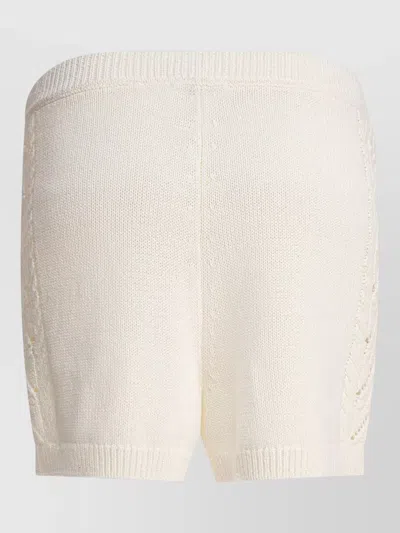 Loulou Studio Shorts Cable Pattern Ribbed Hem Waistband In White