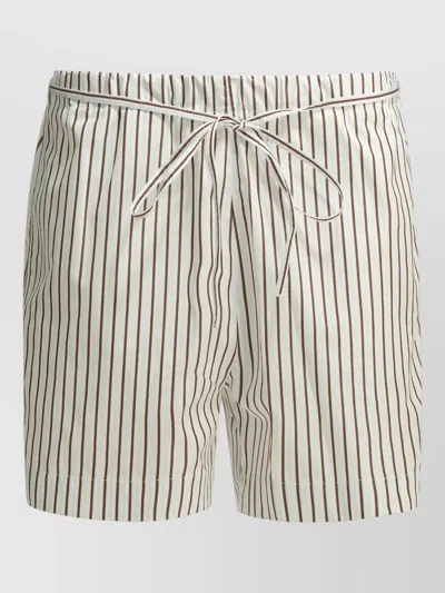 Loulou Studio Shorts Striped Elastic Waistband Back Pocket In Multi