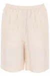 Loulou Studio Ivory Silk Zinnia Bermuda Shorts