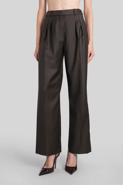 Loulou Studio Sibiru Lds Pants In Brown Wool