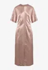 Loulou Studio Silk-blend Maxi Dress In Pink