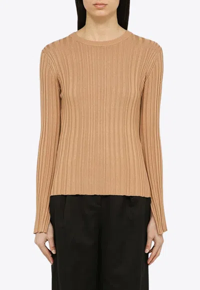 LOULOU STUDIO SILK-BLEND RIBBED SWEATER