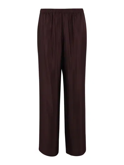 Loulou Studio Silk Blend Trousers In Brown