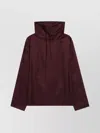 Loulou Studio Silk Blouse With Drawstring And High Collar In Burgundy