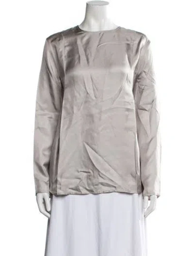 Pre-owned Loulou Studio Silk Crew Neck Top W/ Tags In Grey