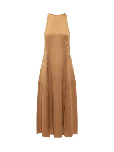 Loulou Studio Silk Dress In Brown