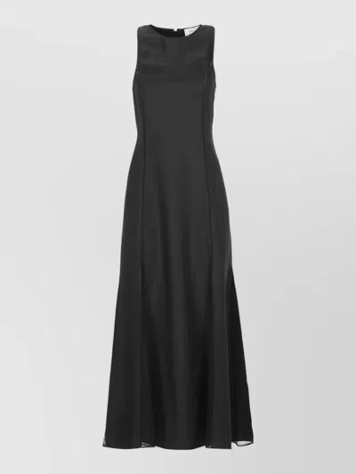 Loulou Studio Silk Dress Fitted Silhouette Maxi Length In Black