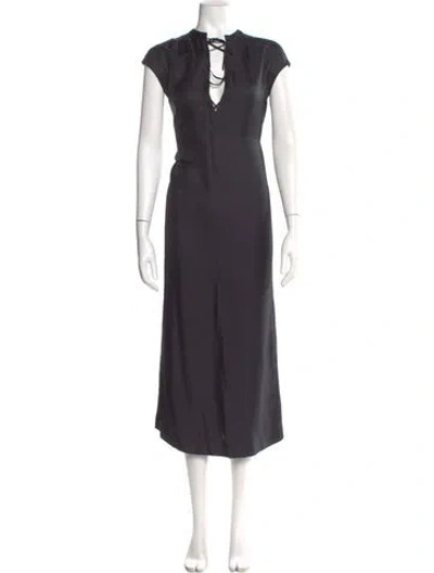 Pre-owned Loulou Studio Silk Long Dress In Black