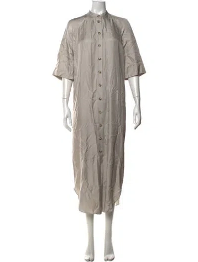 Pre-owned Loulou Studio Silk Long Dress In Gray
