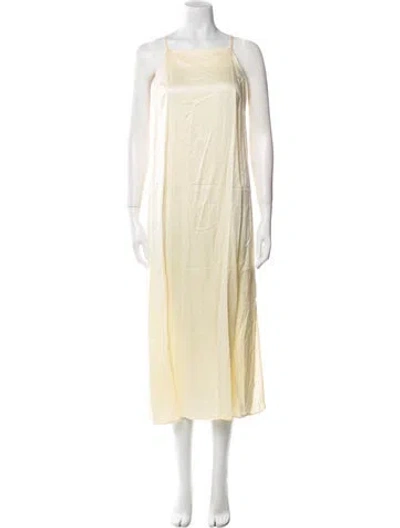 Pre-owned Loulou Studio Silk Long Dress In Neutral