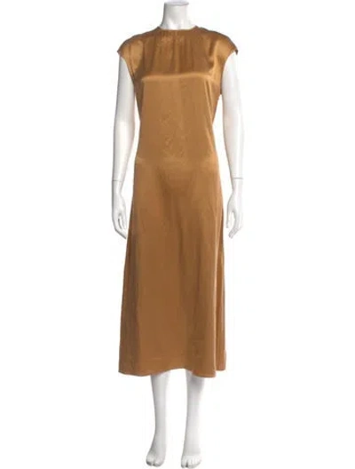 Pre-owned Loulou Studio Silk Long Dress In Neutral