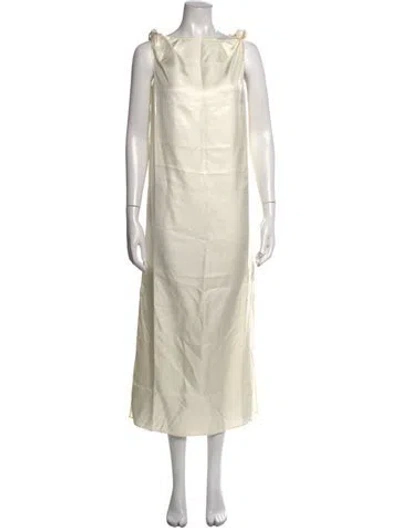 Pre-owned Loulou Studio Silk Long Dress In Neutrals
