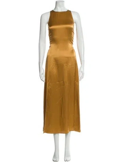 Pre-owned Loulou Studio Silk Long Dress In Orange