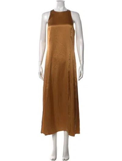 Pre-owned Loulou Studio Silk Long Dress In Orange