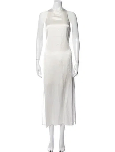 Pre-owned Loulou Studio Silk Long Dress In White