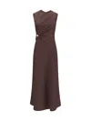 Loulou Studio Abito Roan In Seta Marrone  Donna In Brown
