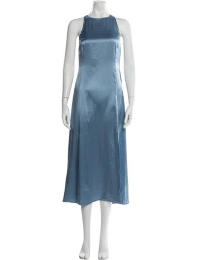 Pre-owned Loulou Studio Silk Midi Length Dress In Blue