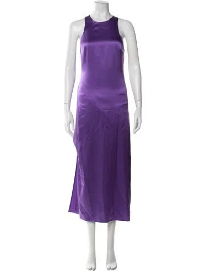 Pre-owned Loulou Studio Silk Midi Length Dress In Purple