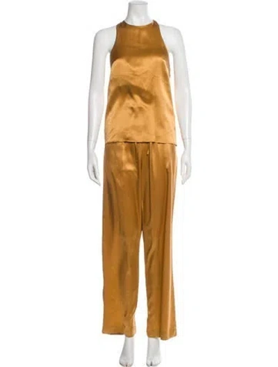 Pre-owned Loulou Studio Silk Pant Set In Neutrals