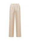 Loulou Studio Wide Ivory Trousers In Silk In Pink