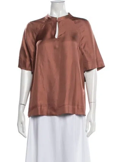 Pre-owned Loulou Studio Silk Short Sleeve Top In Neutral