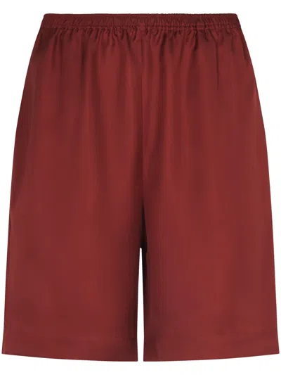 Loulou Studio Silk Shorts With Relaxed Fit In Red