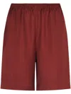 Loulou Studio Silk Shorts With Relaxed Fit In Red
