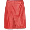 Loulou Studio Asymmetrical Red Lambskin Skirt