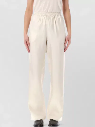 Loulou Studio Silk Straight Leg Lounge Pants Everyday In White