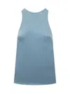 Loulou Studio Twist-detail Racerback Silk Top In Blue