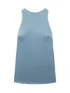 Loulou Studio Twist-detail Racerback Silk Top In Blue