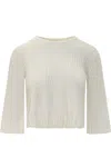 Loulou Studio Crew Neck Sweater In Rice Ivory