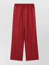 Loulou Studio Silk Trousers Wide Elastic Waistband In Red