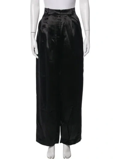 Pre-owned Loulou Studio Silk Wide Leg Pants In Black